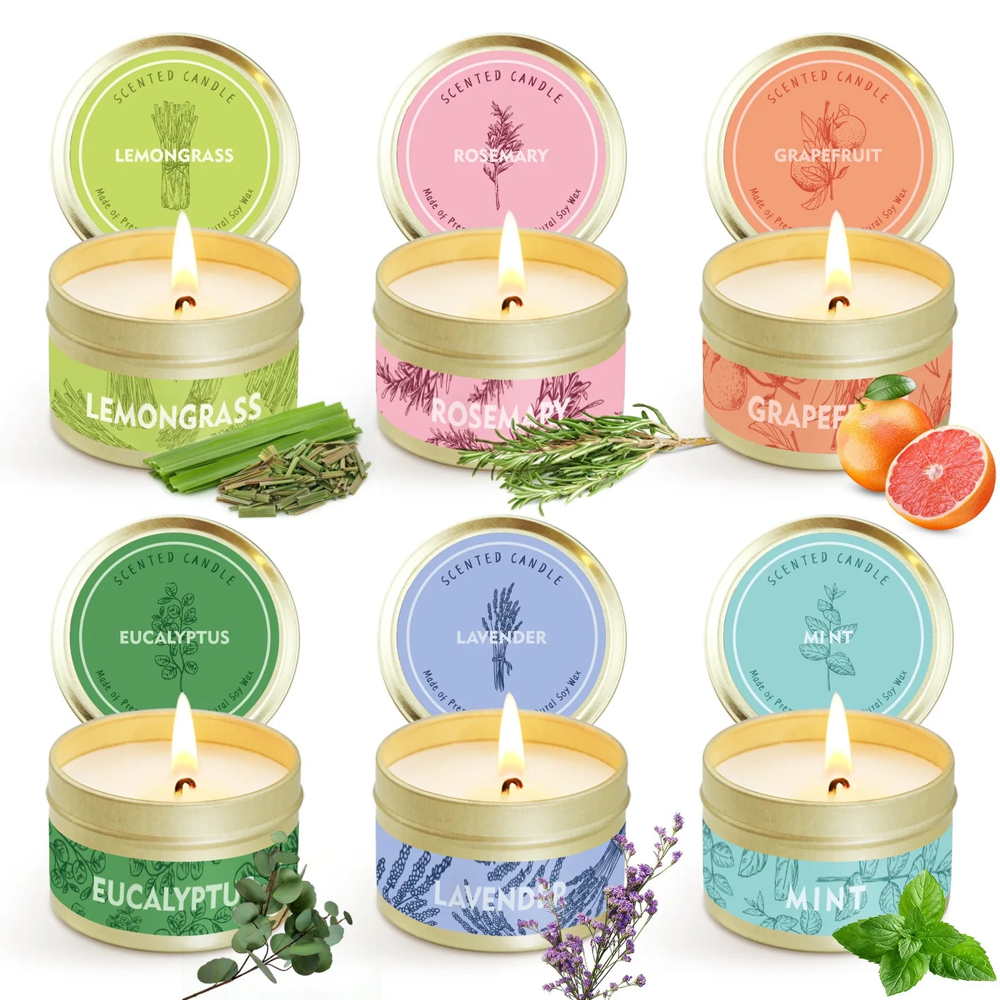 Opulent Tranquility Soy Candle Collection - Lemon Grass