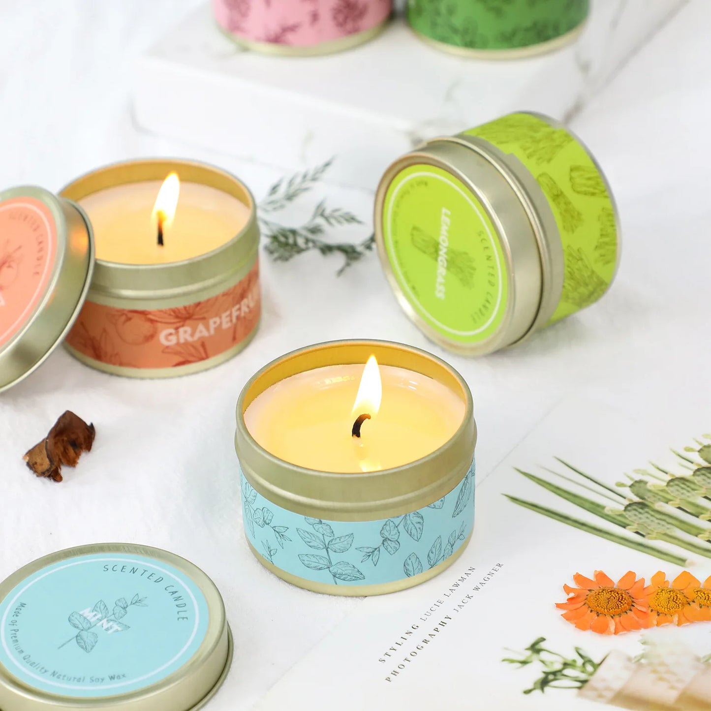 Opulent Tranquility Soy Candle Collection - Grapefruit